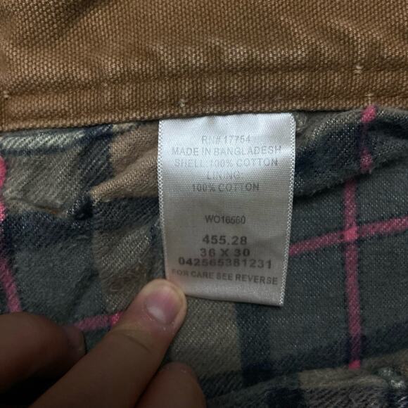 Larkin + McKey 2000s Tan Flannel Lined Cargo Workwear Pants - Picture 3 of 8